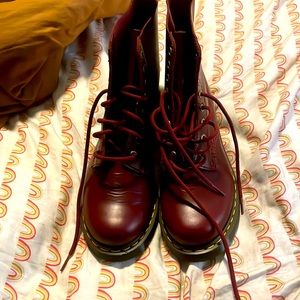Dr. Martens vegan burgundy boots women’s size 8